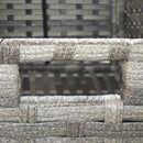 Baule da Giardino 76x45x48 cm in Rattan PE Grigio