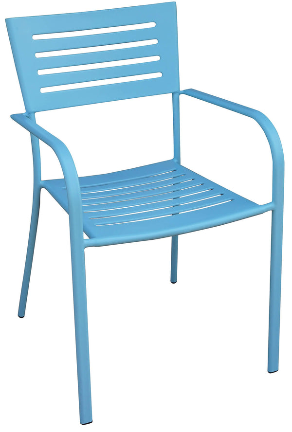 Sedia da Giardino con Braccioli in Ferro Vorghini Taormina Azzurra online