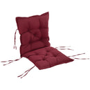 Cuscino per Sedie da Giardino 100x50 cm con Laccetti in Poliestere Rosso