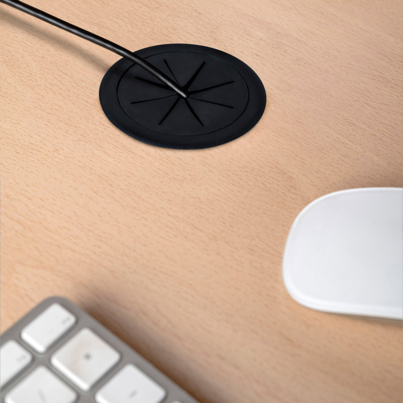 Passacavi da Tavolo Roundot Imballo 10 Pezzo Plastica Nera Tecnoplastica Emuca