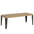  Tavolo Allungabile 200-460x90x77 cm Flame Premium Quercia Natura Telaio Antracite