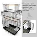 Voliera per Uccelli in Metallo Nero 41.5x29.5x56.5 cm 