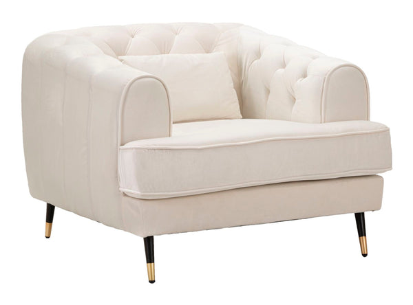 Poltrona Praga 93x71x86 cm in Poliestere Crema/Oro prezzo