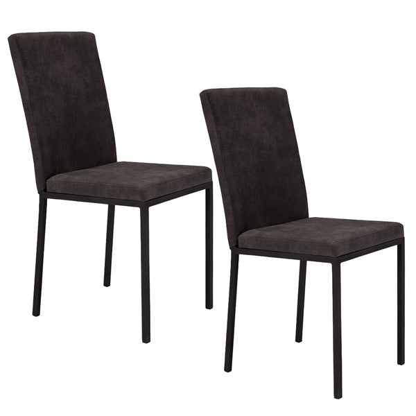 sconto Set 2 sedie Imbottite 42x54x93 cm in Tessuto Ranger Licya Moka Bufalo / Gambe Ghisa