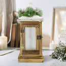 Lanterna di Natale in legno e illuminazione L15xP15xH39 cm