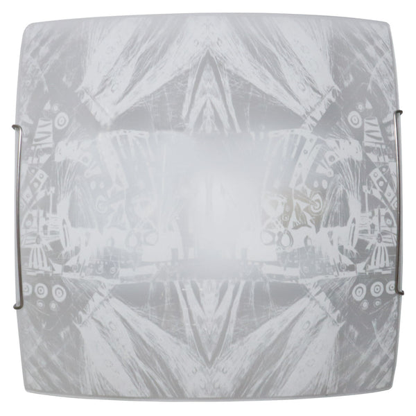 Plafoniera 2xE27 Ganci Cromo Vetro Lastra Decorato Astratto E-Energy Roberta online