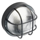 Plafoniera Ovale da Esterno 40W con Gabbia in Resina Sovil Nera