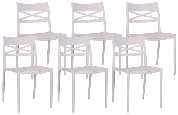 Set 6 Sedie 81x46x52 cm in Polipropilene Bianco prezzo