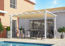 Pergola da Giardino 4x3x2,3 m in Alluminio Bianco con Telo di Copertura 140g/mq Ecrù