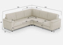Divano Angolare 5 Posti 226x226x85 cm Marrak in Tessuto Latte