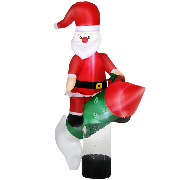 Babbo Natale Gonfiabile 154x76x183 cm con Missile e Luci LED acquista