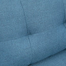 Divano 2 Posti 139x68x80 cm con Cuscini Imbottiti e Gambe in Acciaio  in Tessuto  Blu Scuro