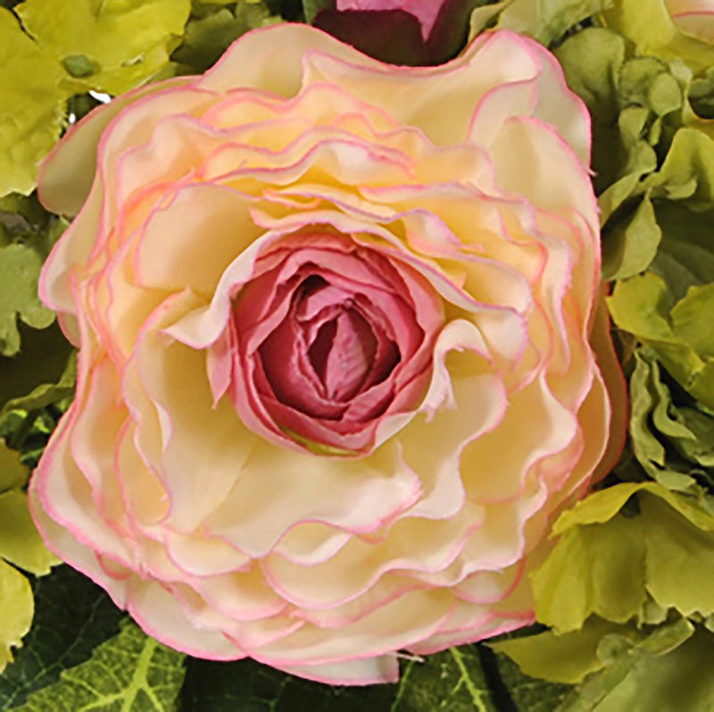 Set 3 Bouquet Artificiale di Ranuncolo e Ortensia Artificiale Altezza 31 cm Rosa