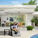 Ombrellone da Giardino 2x3 m con Apertura a Manovella Inclinabile e Anti UV 50+ Crema      