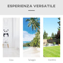 Amaca da Giardino Sospesa 288x150 cm in Tela con Frange Stile Boho Crema  