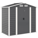 Casetta Box da Giardino Porta Attrezzi 213x120x166-194 cm con Porte Scorrevoli e Lucchetto con Chiavi in Metallo Grigio Scuro  