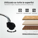 Sedia da Ufficio Regolabile 44x50x78-88 cm con Rivestimento a Bottoni in Pelle PU Bianco  