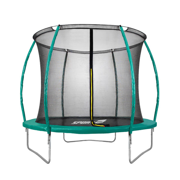 Trampolino Tappeto Elastico Ø244x235 cm in Acciaio con Rete di Protezione Verde e Nero online