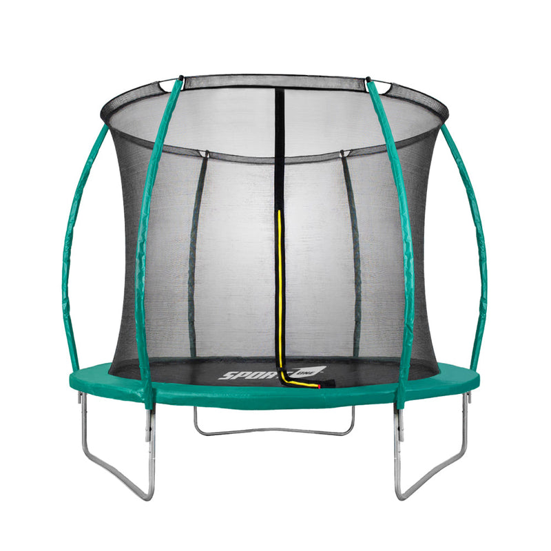 Trampolino Tappeto Elastico Ø244x235 cm in Acciaio con Rete di Protezione Verde e Nero 