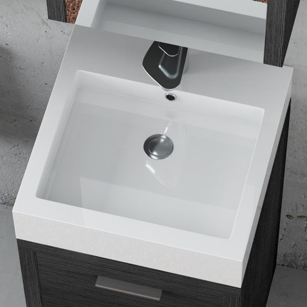Lavabo da Bagno Quadrato in Acrilico Bianco 45cm Fosterberg Nantes 1 prezzo