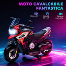 Moto Elettrica per Bambini 12V con Rotelle Specchietti e Poggiapiedi in PP e Metallo Rosso      