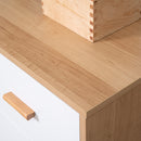 Cassettiera 3 Cassetti 80x39x80 cm Bianco e color Legno   