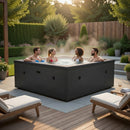 Piscina Spa Vasca Semi-Rigida 180x180x70 cm NetSpa Idaho 6 Posti in PVC Nero Carbone