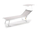 Lettino Prendisole alluminio 180x60x40 cm con parasole Luxurious Beach Grigio