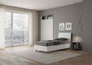 Letto Singolo Demas Testata Inclinata  Bianco Frassino Varie Misure