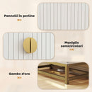 Credenza Cucina Dispensa Autoportante 58x29x119,5 cm con 12 Ripiani su Ante e Ripiani Regolabili in Pannello Truciolare e Acciaio Bianca      