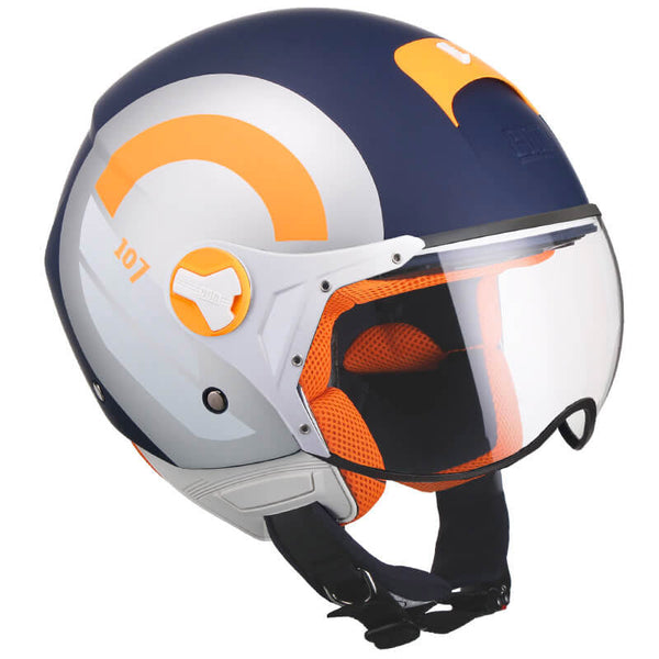 acquista Casco Demi-Jet per Scooter Visiera Sagomata CGM Taormina 107R Blu Opaco Varie Misure