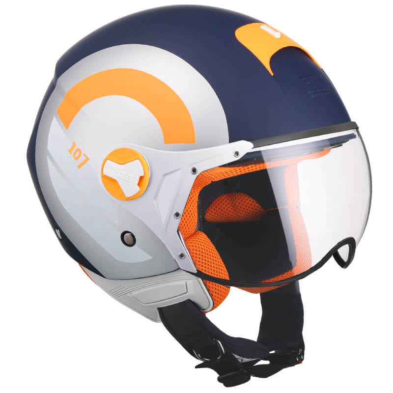 Casco Demi-Jet per Scooter Visiera Sagomata CGM Taormina 107R Blu Opaco Varie Misure