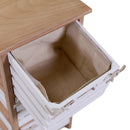 Cassettiera 8 Cassetti in Legno 58x30x85cm Arianna Naturale e Bianca