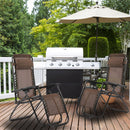 Set 2 Sedie Sdraio Zero Gravity Reclinabili Pieghevoli in Ferro e Textilene Tortora