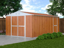 Casetta Box da Giardino in Lamiera di Acciaio Porta Utensili 327x459x217 cm Enaudi Legno