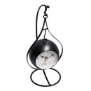 Orologio da Tavolo Pendolo 11x14xh25 cm in Metallo Nero