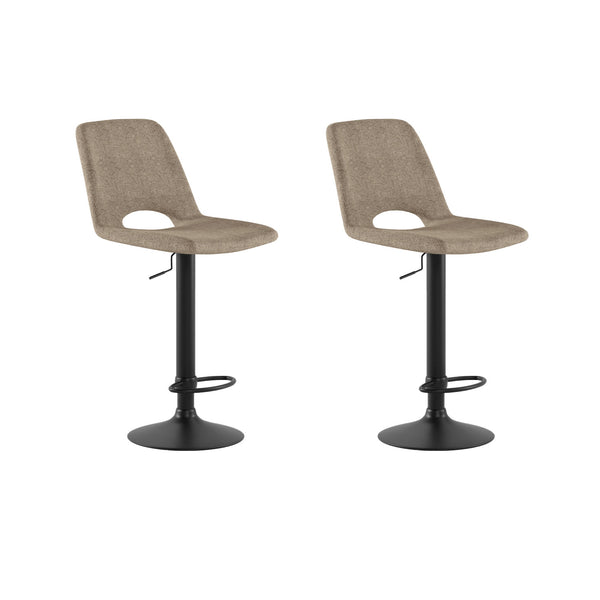 prezzo Set 2 Sgabelli Alex 45x52x88,5/103,5 cm con Alzata a GAS in Tessuto Easy-Clean Beige