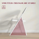 Set 4 Sedie Pieghevoli Imbottite 45x46x78 cm in Finta Pelle PU e Acciaio Bianco      