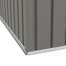Casetta Box da Giardino con Doppia Porta Scorrevole 236x174x190 cm in Lamiera di Acciaio Grigio  