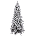 Albero di Natale Artificiale H198 cm Abete Mixed Slim innevato 875 Tips Verde