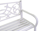 Panca da Giardino 124x57x78 cm in Ferro Bianca