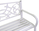 Panca da Giardino 124x57x78 cm in Ferro Bianca