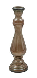 Portacandele Vetro Riciclato Brown Ø17x55 cm Vetro Marrone Chiaro