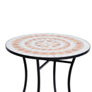 Tavolino da Giardino in Ceramica a Mosaico Arancione e Bianco Ø60x71 cm 