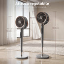 Ventilatore a Piantana 35,5x32,5x116,5 cm a 12 Velocità con Telecomando Timer 12h e Altezza Regolabile Grigio      
