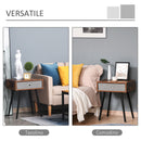 Tavolino con Cassetto 48x38x61 cm in Legno Marrone e Nero