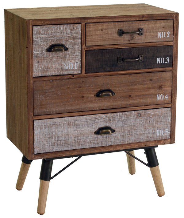 sconto Comò 5 Cassetti Rettangolare in Legno Belfort