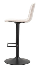 Sgabello Bar High Bianco 43x49,5x85,5 cm in Ferro e Compensato e Spugna e Poliestere Nero e Bianco      