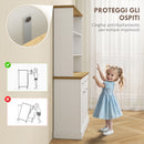 Mobile Cucina Multiuso Dispensa 101x39x180,5 cm in MDF Bianco e Legno  