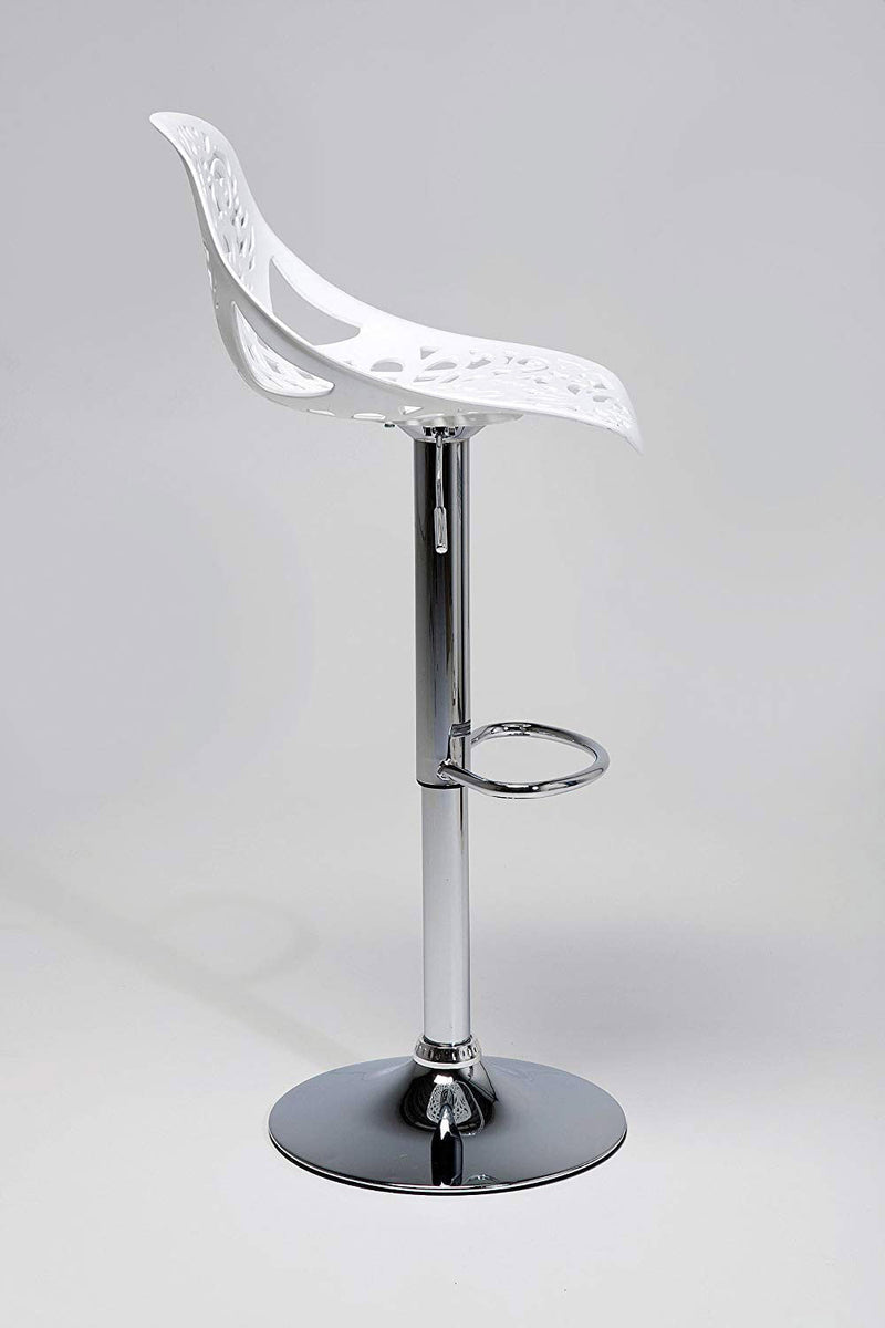 Sgabello con  Alzata a Gas e Seduta Girevole in Polipropilene Vandi Bianco